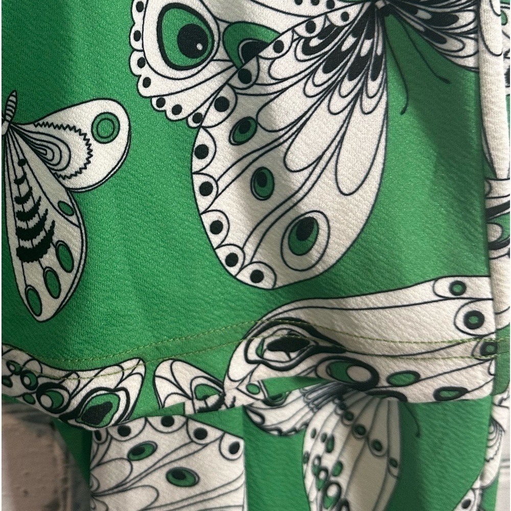 Unique Vintage Smak Parlour Butterfly Halter Flare Jumpsuit Green Medium 6/8 70s - Picture 13 of 13